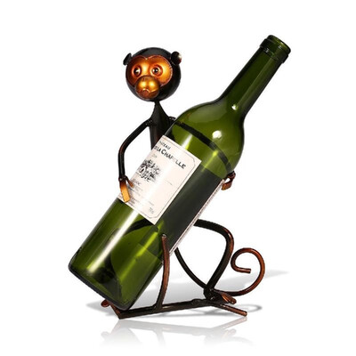 

TOOARTS Metal sculpture Monkey shaped wine rack Wine bottle holder Home furnishing articles Handicrafts