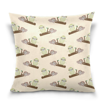 

ALAZA Throw Pillow Cover 16 X 16 inch Christmas Gift Cushion Cover with Cartoon Sloth Printed Pillowcase