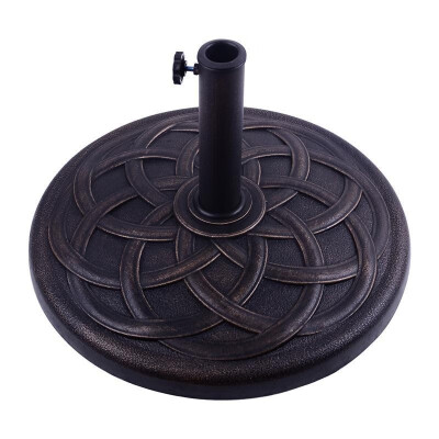 

215 Round Decorative Cast Stone Patio Umbrella Holder Base - Bronze Finish
