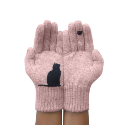 

Cashmere Knitted Gloves Women Men Kids Thick Warm Winter Full Finger Mittens Female Stretch Crochet Solid Wool Screen guantes