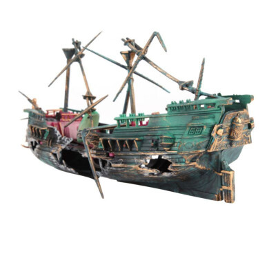 

Large Broken Boat Shape Aquarium Decoration Fish Tank Separated Sunk Shipwreck Floating Wreck Aquarium Ornaments