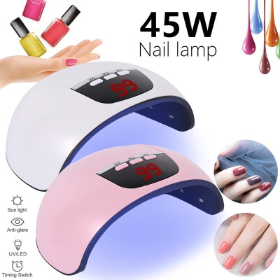 

45W 15LED UV LED Nail Lamp Gel Nail Polish Dryer UV Light Fast Curing Auto Sensor