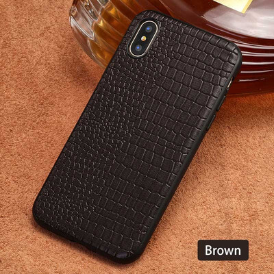 

Leather phone case iPhone5 6 7 8s plus protective shell crocodile left&right pattern all-inclusive for x xs max xr phone case