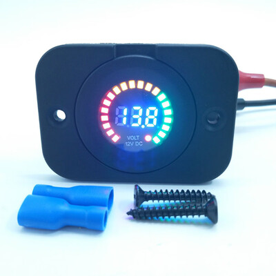 

Willstar 12V LED Panel Digital Voltage Meter Display Voltmeter Color with Flat Panel Volt Meter Meter Scale Gauge Battery Tester