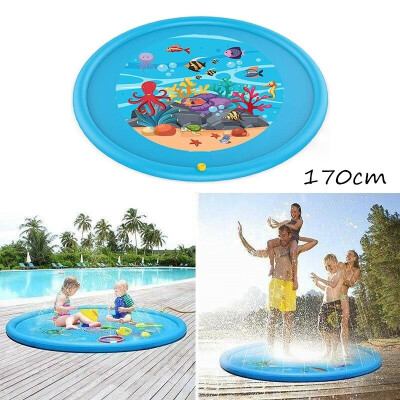 

170cm Inflatable Sprinkler Water Mat Summer Toy Eco-friendly Splash Pad Yard Play Mat for Family Fun