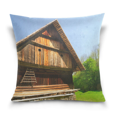 

ALAZA Throw Pillow Case Decorative Pillow Covers 16 X 16 inch The Country Cottage Pattern Pillowcase