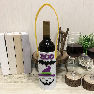 

Halloween Non-Woven Wine Bottle Bag Candy Bag with Handle Halloween Party Costumes Supplies Decorations--Ghost