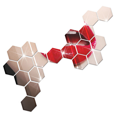 

12Pcs Hot Sale Modern Design Adhesive Hexagonal 3D DIY Acrylic Wall Mirror Stickers For Room Bedroom Kitchen Bathroom Stick Decal