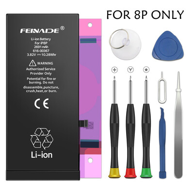 

FEINADE Replacement Battery iPhone 5G5S6G6P 6S6SP7G7P8G8PX Replacement Kit with Tools 0 Cycle Battery - 1 Years Warrant