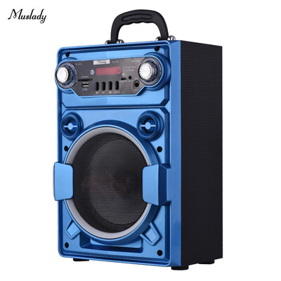 

Muslady KL-709 Portable Wireless BT Speaker Colorful LED Light Built-in Rechargeable Battery With Memory Card Slot USB AUX Microph