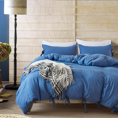 

NeillieN Bed sheet suite pure color tied sheet three sets quilt cover pillowcase pure color home textilebedding bag