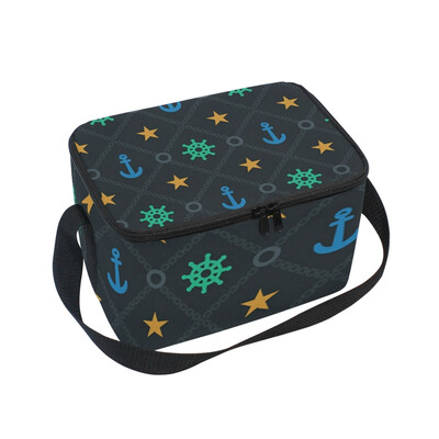 

ALAZA Lunch Box Insulated Sailboat Elements Lunch Bag Large Cooler Tote Bagfor Men Women