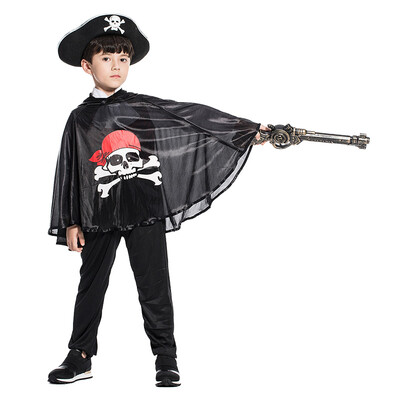 

New&new fine arts Halloween childrens blouse cloak dance cosplay loose hooded cloak costume horror show scary props clothes 60cm black