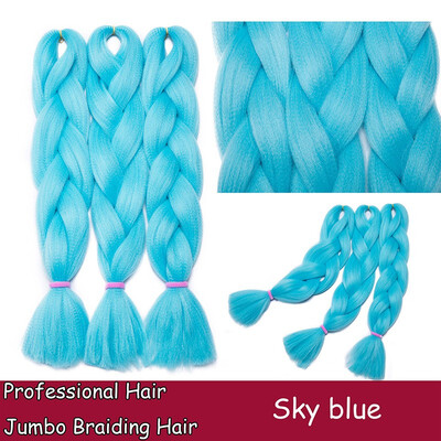 

24 Inches Braiding Hair Ombre for crochet Hair Weave with Synthetic&Twist Braiding Hair Extensions Dark black 100gpc