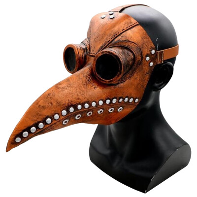 

Willstar 1PCS Halloween Plague Doctor Bird Mask Long Beak Cosplay Retro Steampunk Props-Gray