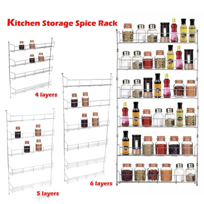 

Willstar 456 Layers Wall Mount Kitchen Door Cupboard Spice Rack Pantry Bottle Jar Holder Kitchen Accessories