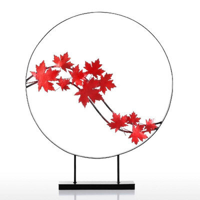 

Maple Leaf Ornament Iron Sculpture Abstract Sculpture Modern Sculpture Iron Circle Home Decor Modern&Concise Artwork
