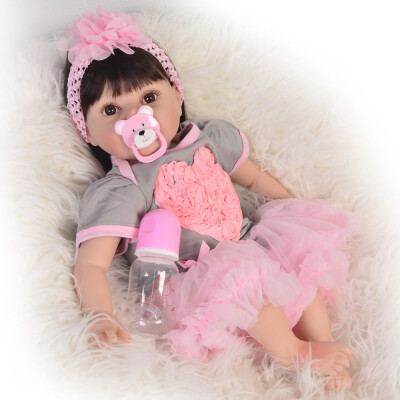 

22 Inch Reborn Baby Doll Cloth Body Realistic Princess Girl Baby Doll Toy For Childrens Day Kid Birthday Gift Bedtime