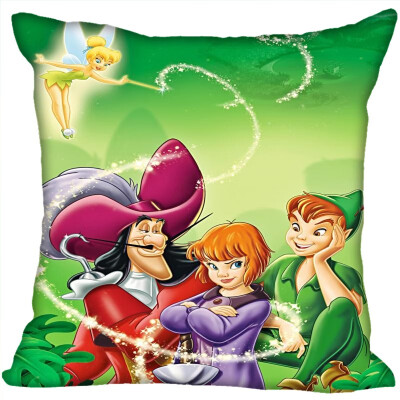 

Peter Pan Pillow Cover Bedroom Home Office Decorative Pillowcase Square Zipper Pillow Cases Satin Fabric No Fade