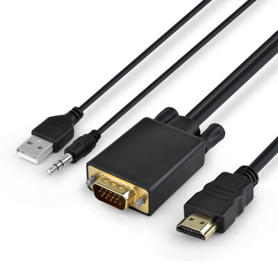 

18 Meters VGA to HDMI Video Converter Cable with Audio Support HD 1080P HDTV