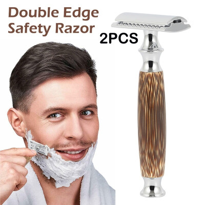 

New Reusable Bamboo Razor Women & Men Shaving Manual Double Edge Classic Safety Razor Environmental Bamboo Handle