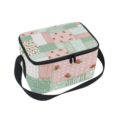 

ALAZA Lunch Box Insulated Patchwork Style Lunch Bag Large Cooler Tote Bag for Men Women