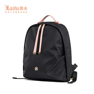 

Line down with the same paragraph Leif shoulder bag female Korean version of the tide fashion wild small backpack Oxford cloth casual travel handbag black F8120022