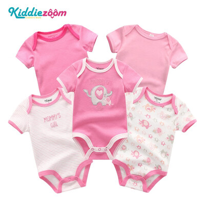 

5PCSLot Unicorn Baby Girl Clothes Cotton Babywear Bodysuits One-Piece Baby Boy Clothes Rompers Newborn 0-12M Short Sleeve