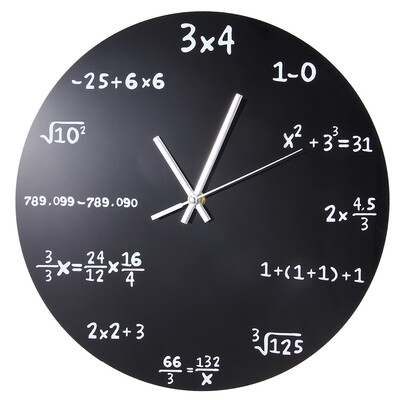 

Mathematics Blackboard Clock Black Powder Coated Metal