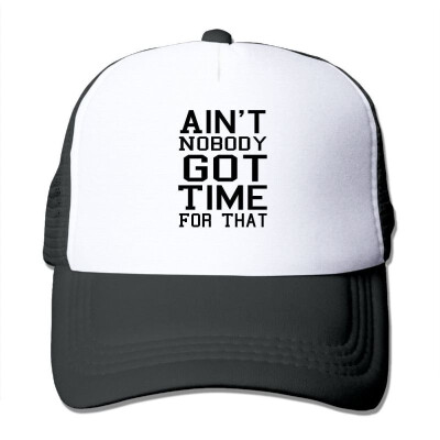 

akowei Aint Nobody Got Time for That Unisex Trucker Hat Mesh Cap with Adjustable Snapback Strap Black