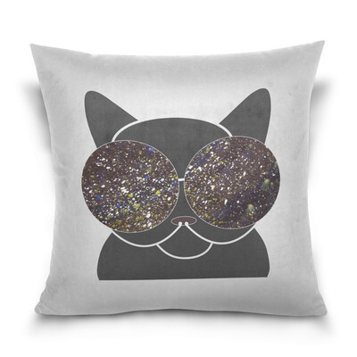 

ALAZA Throw Pillow Cover 16 X 16 inch Christmas Gift Cushion Cover with Dog Printed Pillowcase