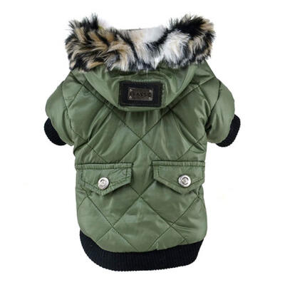 

Cute Warm Coats Dog Clothing For Pet Faux Pockets Fur Trimmed Dog Puppy Hoodie Pets Jacket Costume