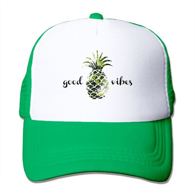 

Good Vibes Pineapple Palm Tree Mesh Baseball Cap Adult Adjustable Dad Hat for Men Women