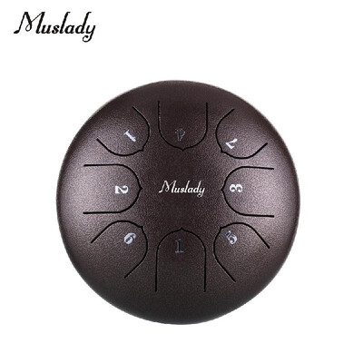 

Muslady 6 Inch Mini Steel Tongue Drum C Key 8 Tones Percussion Instrument Hand Pan Drum with Drum Mallets Carry Bag