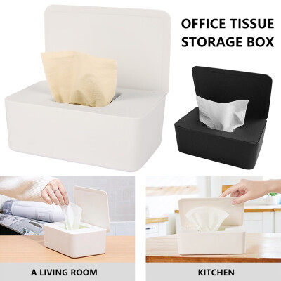 

Wipes Dispenser Holder Home Office Tissue Storage Box Case With Lid White