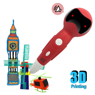 

Intelligent 3D Drawing Printing Printer Pen Low Temperature Robot 3D Pen With Voice Prompts Function PCL Filament Refills Gifts fo