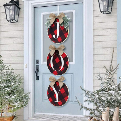 

Willstar 3PcsSet Joy Sign Wreath Garland DIY Christmas Decoration Home Wall Front Door Hanging Ornaments