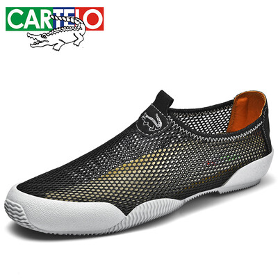 

Cartier crocodile CARTELO comfortable&breathable mens one foot low to help non-slip wear-resistant foot net mesh casual shoes 6303 black 41