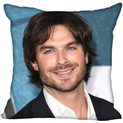 

Ian Somerhalder Pillow Cover Bedroom Home Office Decorative Pillowcase Square Zipper Pillow Cases Satin Fabric No Fade 35x35CM