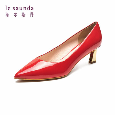 

Lyles Dan pointed shallow mouth high heel fashion elegant OL commuter single shoes female LS AM51101 red 38