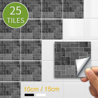 

25Pcs Mosaic Aluminum Foil Self-adhensive Anti Oil Wall Paper High Temperature Resistant Kitchen Tools