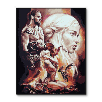 

Game of Thrones painting by numbers Framed picture oil painting by numbers wall decor actylic paint by number kits Jon Snow