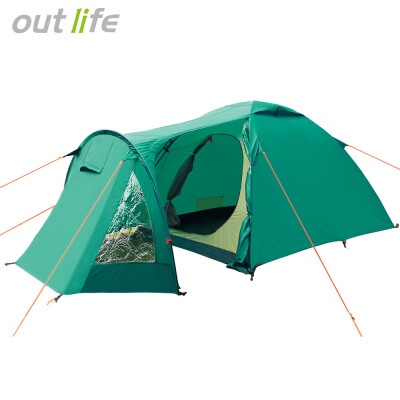 

Outlife Outdoor Water Resistant Automatic Instant Setup 3 - 4 Person Camping Tent with Canopy