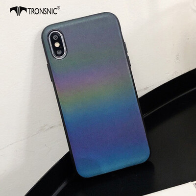 

TRONSNIC Gradient Rainbow Phone Case for iPhone X  Soft Leather Case Covers Holographic Colorful