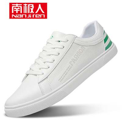 

Anji people Nanjiren mens shoes casual mens trend breathable Korean version of the white fashion comfortable lace mens British casual wild male 0041 white green 39 yards