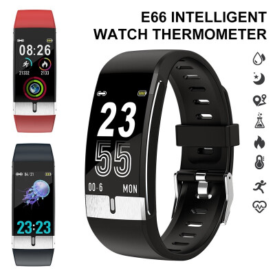 

E66 ECG Health Monitor Smart Watch Thermometer Temperature Measurement Run Route Track Music Control Sport Smartwatch