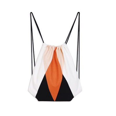 

Women Drawstring Bag Printing Shopping Travel Beam Port Teenager Girls School Backpack Cotton Canvas Bags Large Storage Package