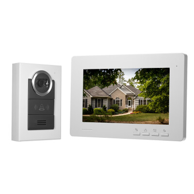 

7 inch Wired Video Doorbell Indoor Monitor with IR-CUT Rainproof Outdoor Camera Visual Intercom Two-way Audio Remote Unlock Video