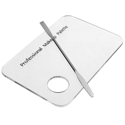

Women Acrylic Palette Clear Nail Art Makeup Polish Gel Eyeshadow Mixing Spatula Stainless Steel Rod Manicure Set Tool