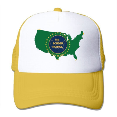 

Fdreattyuny Us Border Patrol State Map Flag Fashion Baseball Cap for Men&Women Adjustable Mesh Trucker Hat